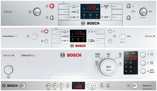 control panels Bosch dishwasher with display