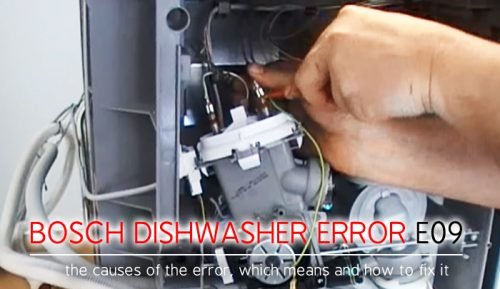 Bosch dishwasher error code e09