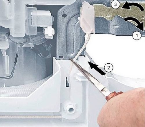 Replacing the door springs in the dishwasher Bosch